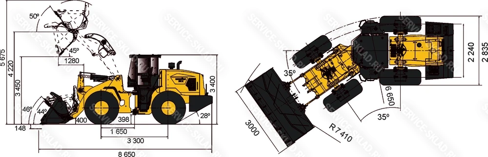 Схема Фронтальный погрузчик Lonking ZL50GC