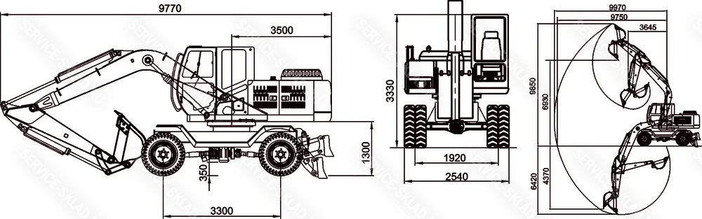 Схема Колесный экскаватор Lonking CDM6225W