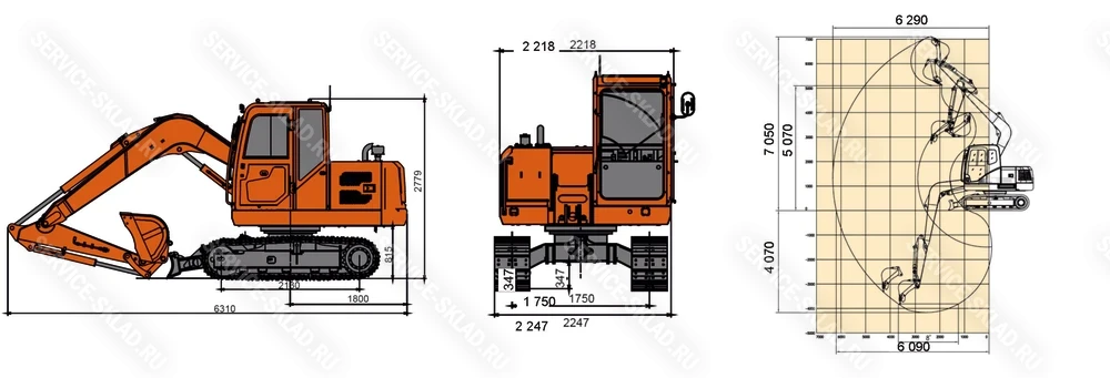Схема Гусеничный экскаватор Lonking CDM6080