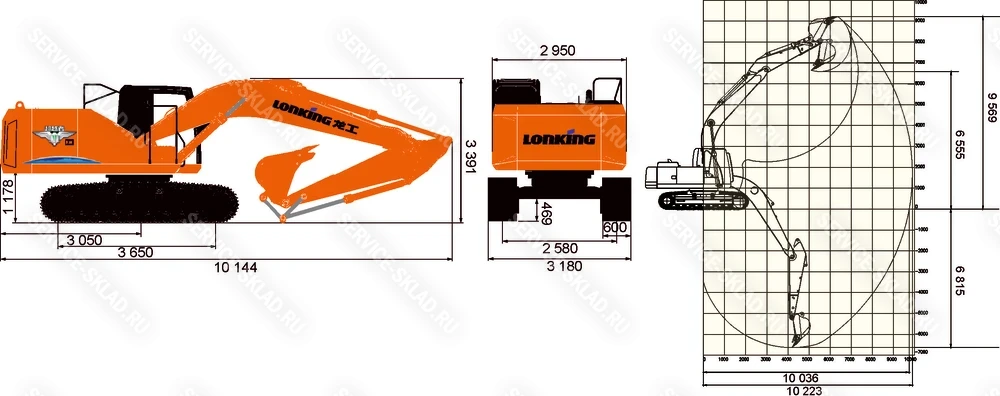 Схема Гусеничный экскаватор Lonking CDM6245F
