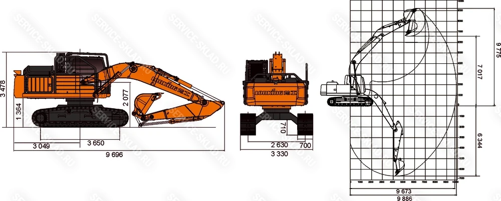 Схема Гусеничный экскаватор Lonking CDM6225H