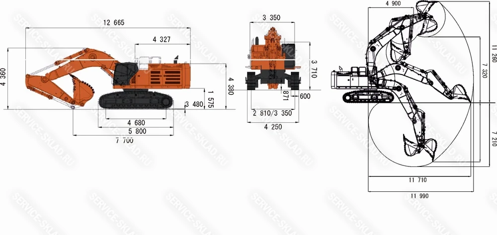 Схема Гусеничный экскаватор Lonking CDM6700F